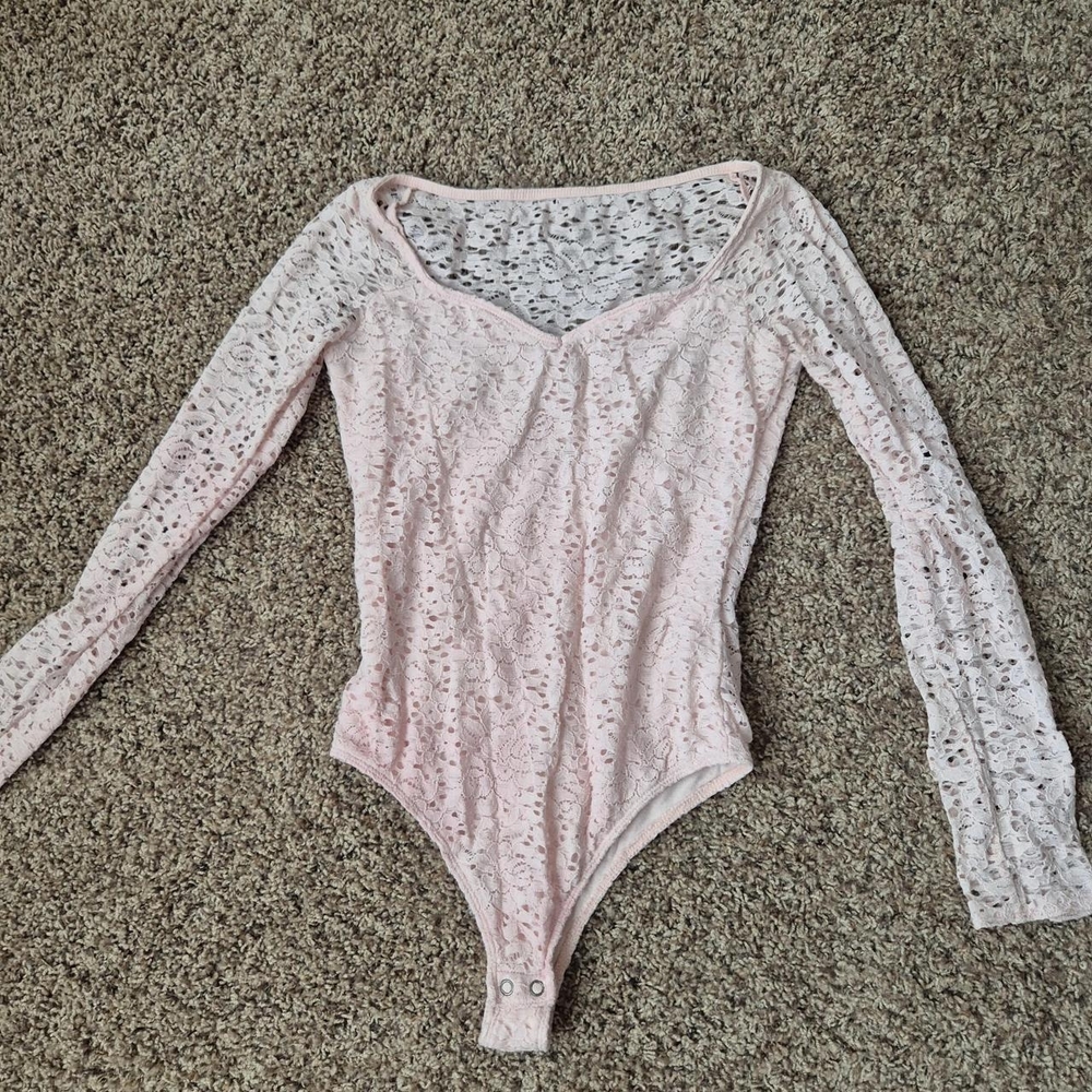 Hollister Light Pink Lace Bodysuit
